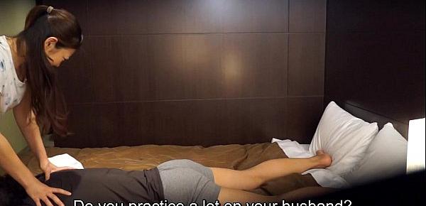  Japanese hotel massage gone wrong Subtitled in HD